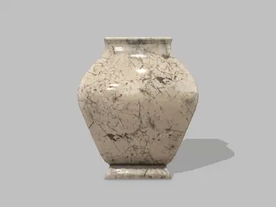 Table Set marble vase Low-poly 3D model