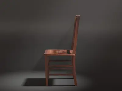Wooden Chair Low-poly 3D model
