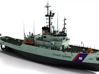 Coast Guard 167 Ship with Advanced Rig-Fan Airflow 3D model