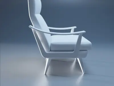 Low-Poly Game-Ready Modern Armchair 3D Model Low-poly 3D model