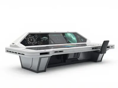 Futuristic Command Console Model Pack Low-poly 3D model