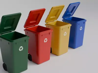 Trash Bin - Low poly Low-poly 3D model