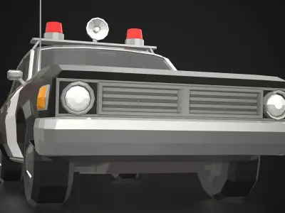 Low-Poly Retro Police Car 02 Low-poly 3D model