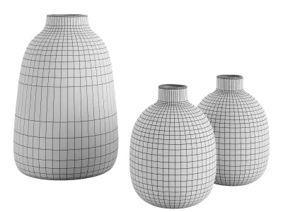 Dipped Glaze Ceramic Bud Vase 3D model