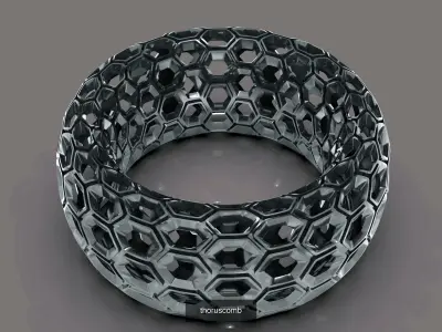 torus ring made of hexagons 3D Model Collection