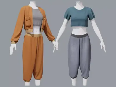 Aladdin women sports costume 3D model