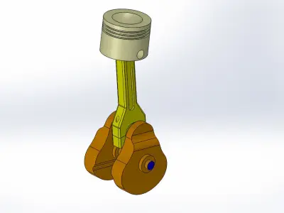 Crankshaft group of pistons 3D model