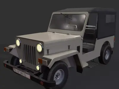 3D model Major jeep Low resolution game model Low-poly 3D model