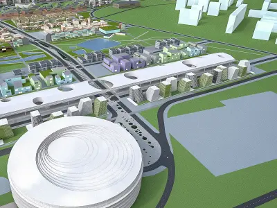 Business Park  Low-poly 3D model