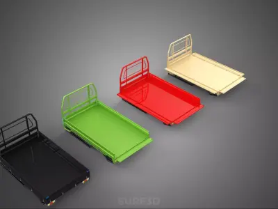 4 MODE DROP SIDE BED BODY GATE DOOR PICKUP TRUCK WIDE DECK CAR 3D model