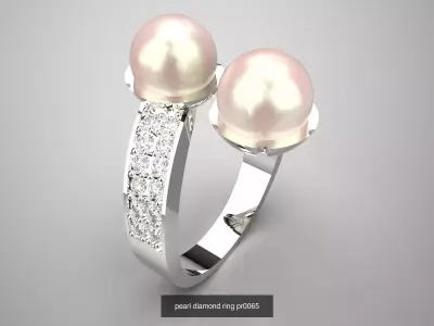 the Cocktail pearl stl 3d Rings and Open Cuff Rings collection 3D Model Pack