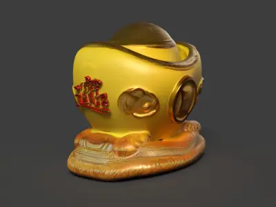 Chinese gold ingot piggy bank  Low-poly 3D model