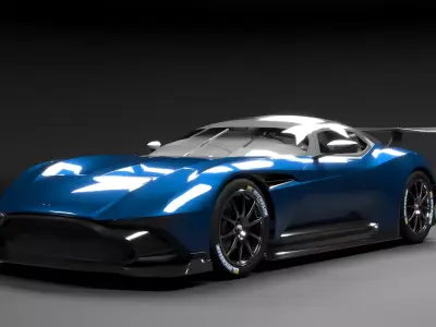 Aston Martin Vulcan 3D Model with Interior Low-poly 3D model