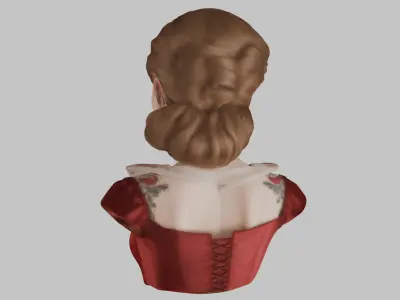 Tudor Woman Victorian HEad Bust Blonde  Low-poly 3D model