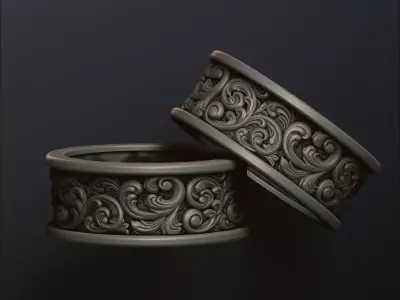Ornamental Baroque Ring 3D print model
