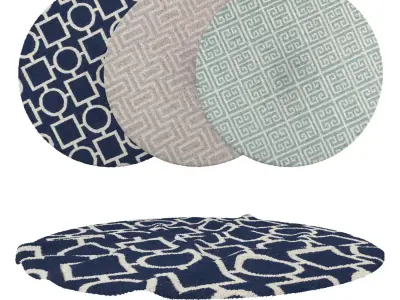 Round Rug Set 151 3D model