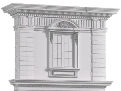 Classic facade with rusticated stone 3D model