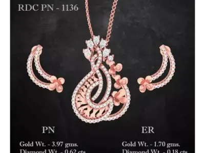 Pendant Earrings combo - 1136 3D print model