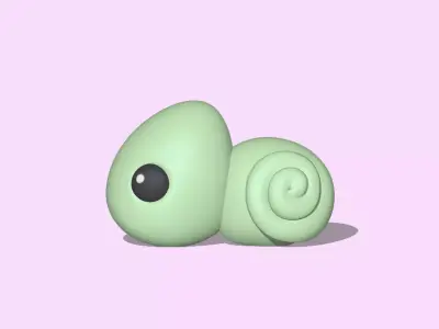 Cute Chameleon 3D print model