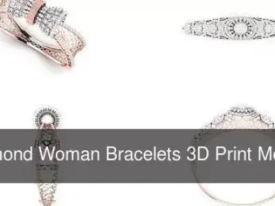 Rose Gold Diamond Woman Bracelets 3D Print Model 3D Model Collection