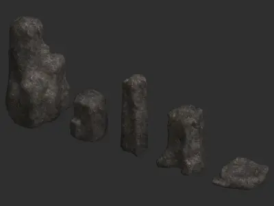 Rock Set 06 Base Free low-poly 3D model