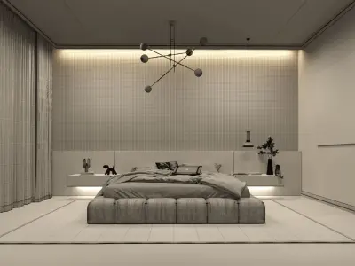 Luxurious Bedroom And Dressing Room By Dvel 3D model