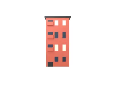 Low Poly Apartment v1 003 Low-poly 3D model