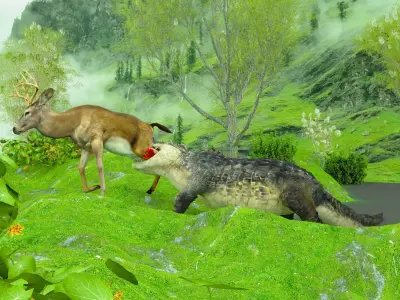 Alligator Attack 4K 3D model