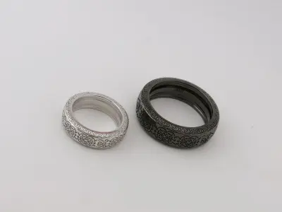 couple rings with patterns 3D print model