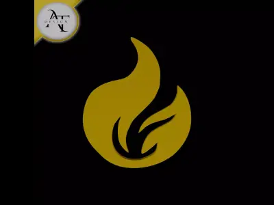 Simple Flame Symbol - 2D Art Free 3D print model 19