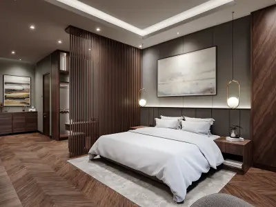 Bedroom Interior Blender - Fbx - Obj 3D model