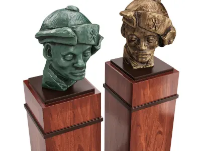 Chinese man bust 3D model