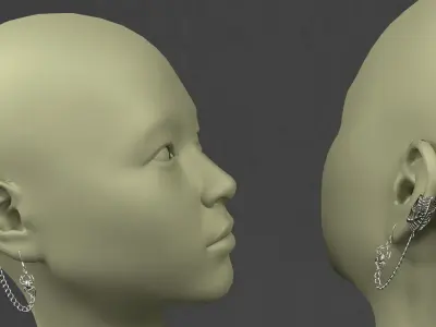 Ear cuffs Spider on web 3D model
