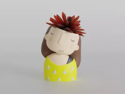 Charming Girl Planter 3D print model