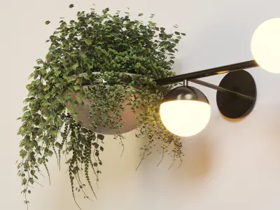 wall light plant Indoor  outdoor plants stand pot 3D model