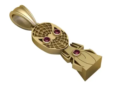 Golden Geometric Guardian Pendant  3D print model