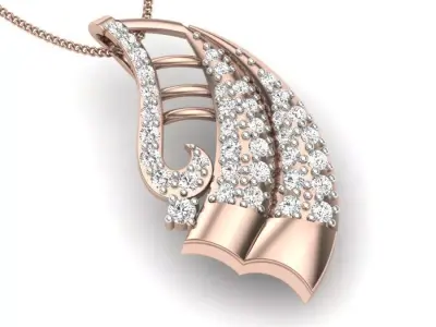 Pendant 3dm render detail diamond gold 3D print model
