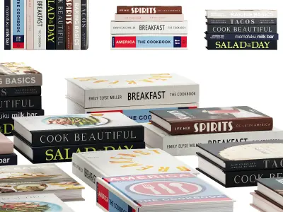 145 decorative books set 16 kitchen and cooking P02 3D model