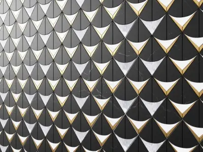 Regis Bianco Waterjet Mosaic Tile 3D model