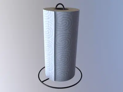 Paper Towel Roll Holder 4K Low-Poly Game-Ready Low-poly 3D model