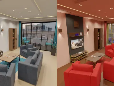 Low Poly Modern Apartment Low-poly 3D model