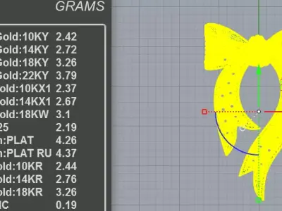 Stunning Pave Diamond Bow Necklace 3D print model
