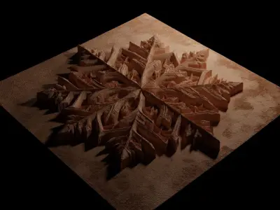 Snowflake Unique Sandcasting Bas High Relief CNC 3D print model