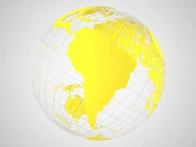 Globe News Skeleton Light Yellow 3D model