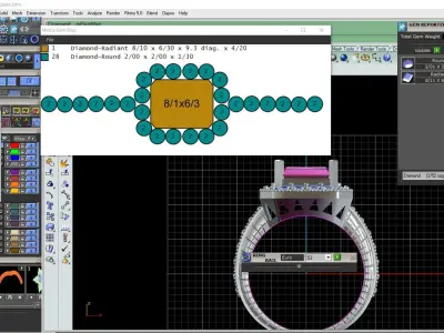 Emerald jewel ring 3D print model