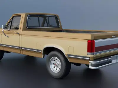 Pickup Truck F-150 Long Bed 1987 3D print model