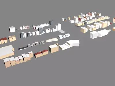 Township building housing 3D model