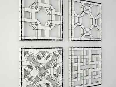 Lattice Wall Decor Set 3D model