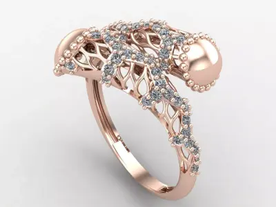 Two Head Women Ring 3DM Womens Ring 3d models 3D print model 3D print model 3