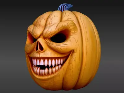Halloween Horror Pumpkin Face Two Model Pack  3D model
